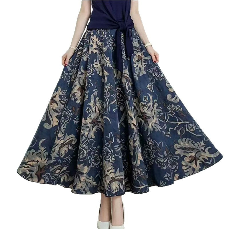 Womens Fashionable Slim-Fit Blue Floral Skirt Set – Premium 0 | RICALOUX