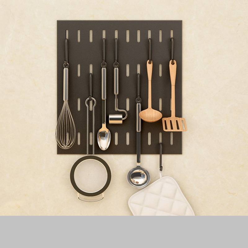 Stainless Steel Kitchen Wall Mounted Kitchen Storage Rack Hole Plate - RICALOUX