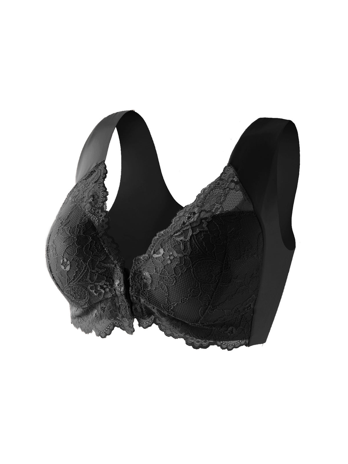 Front-fastening Fixed-cup Lace Camisole Bra by Ricaloux