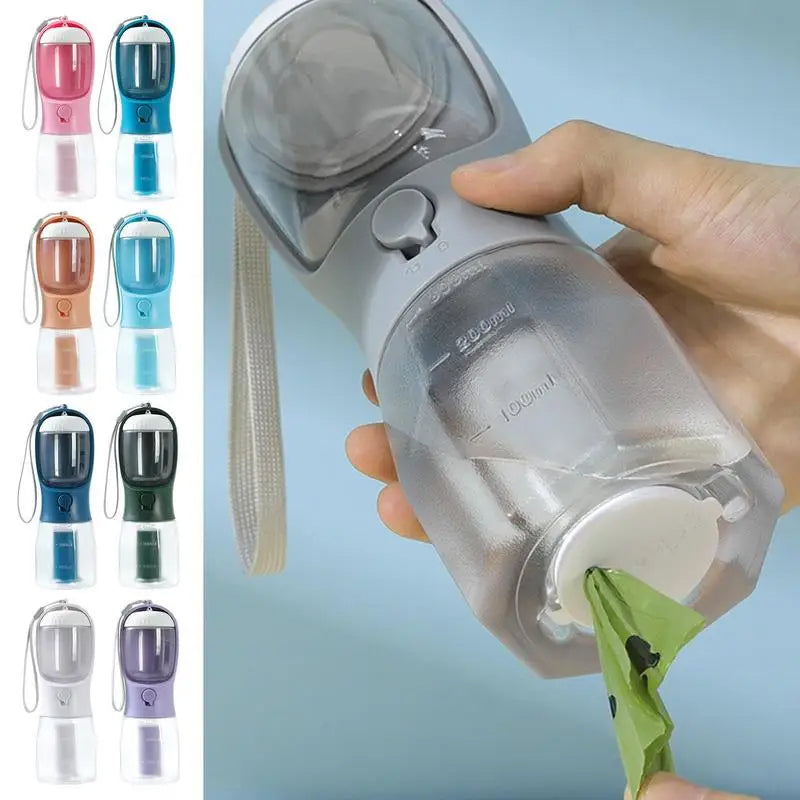 Dog Water Cup Drinking Food Garbage Bag Three-in-one Portable Small Multi-functional Pet Cups Pets Supplies by Ricaloux