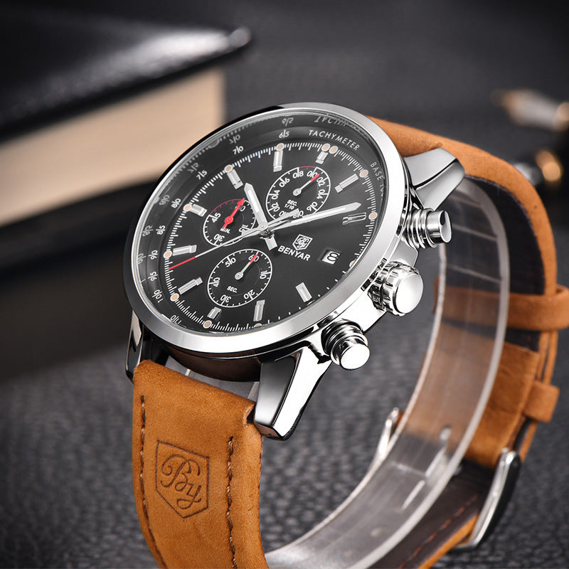Fashion Casual Watch Mens Watches Men Luxury Brand Quartz Watch Business Leather Men's Watches Clock by Ricaloux