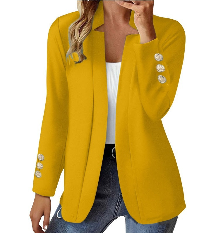 Womens Suit Long-sleeve Cufflink Cardigan Jacket – Premium 0 | RICALOUX