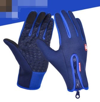 Outdoor Waterproof Gloves Touch Screen Windproof Riding Zipper Sports Winter Warm Fleece Mountaineering Gloves - RICALOUX