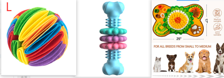Dog Chew Toy Dog Bone Type Dogs Teeth Cleaning Toys Indestructible TPR Bone Chewing Bite Resistant Teething Toys Pet Products by Ricaloux