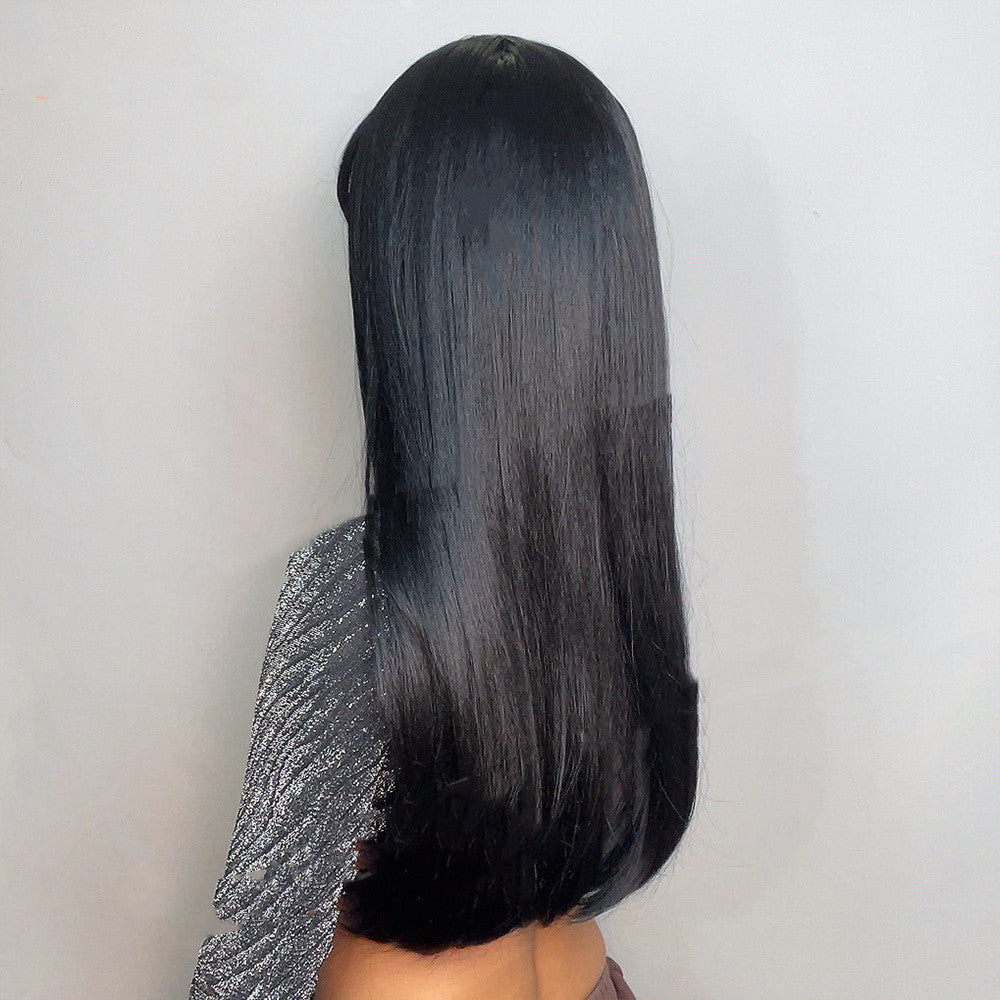 Black Straight Bangs Long Straight Hair Wig by Ricaloux