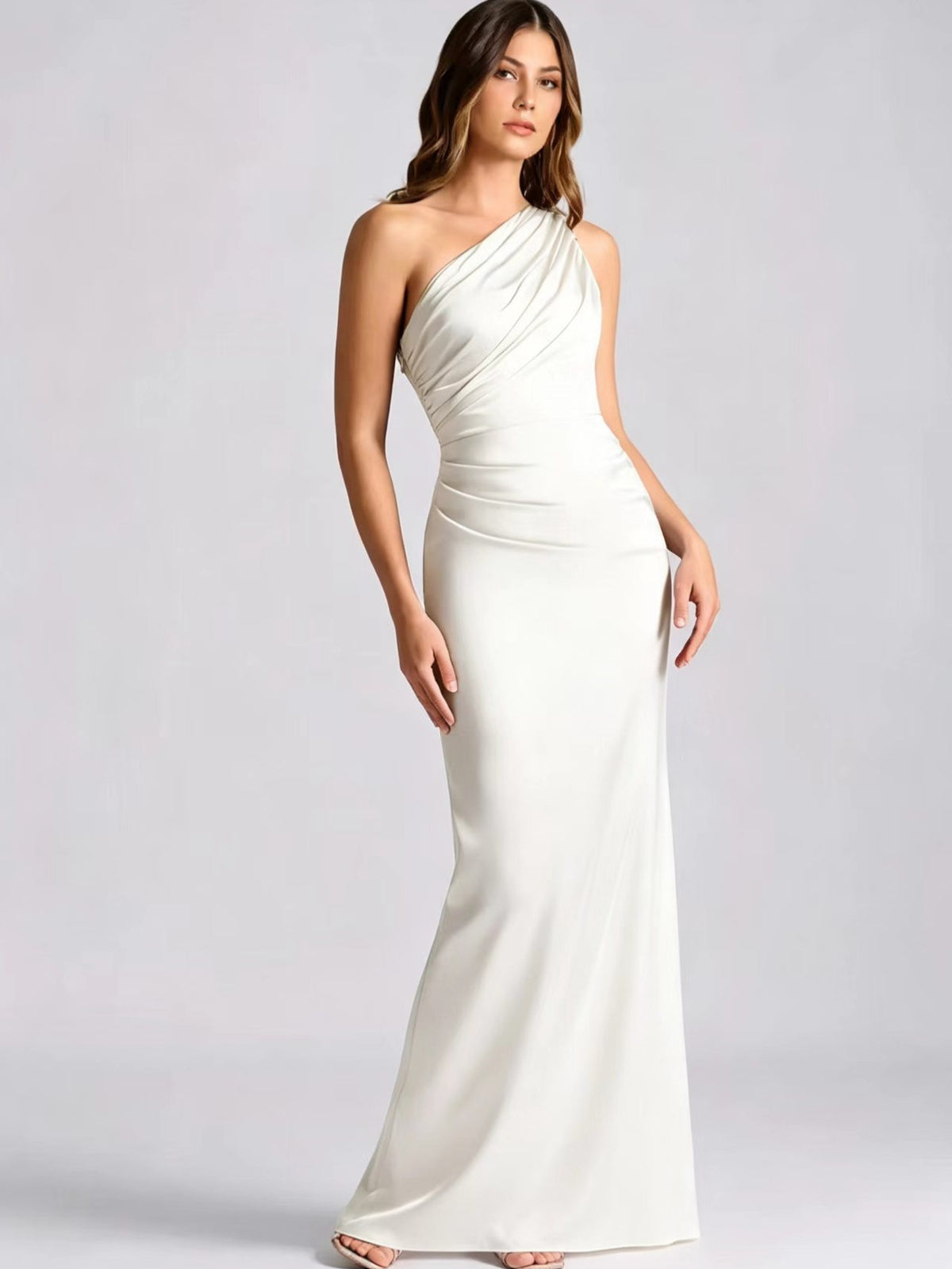 Womens Stylish Off-the-shoulder Satin Bodycon Dress by Ricaloux