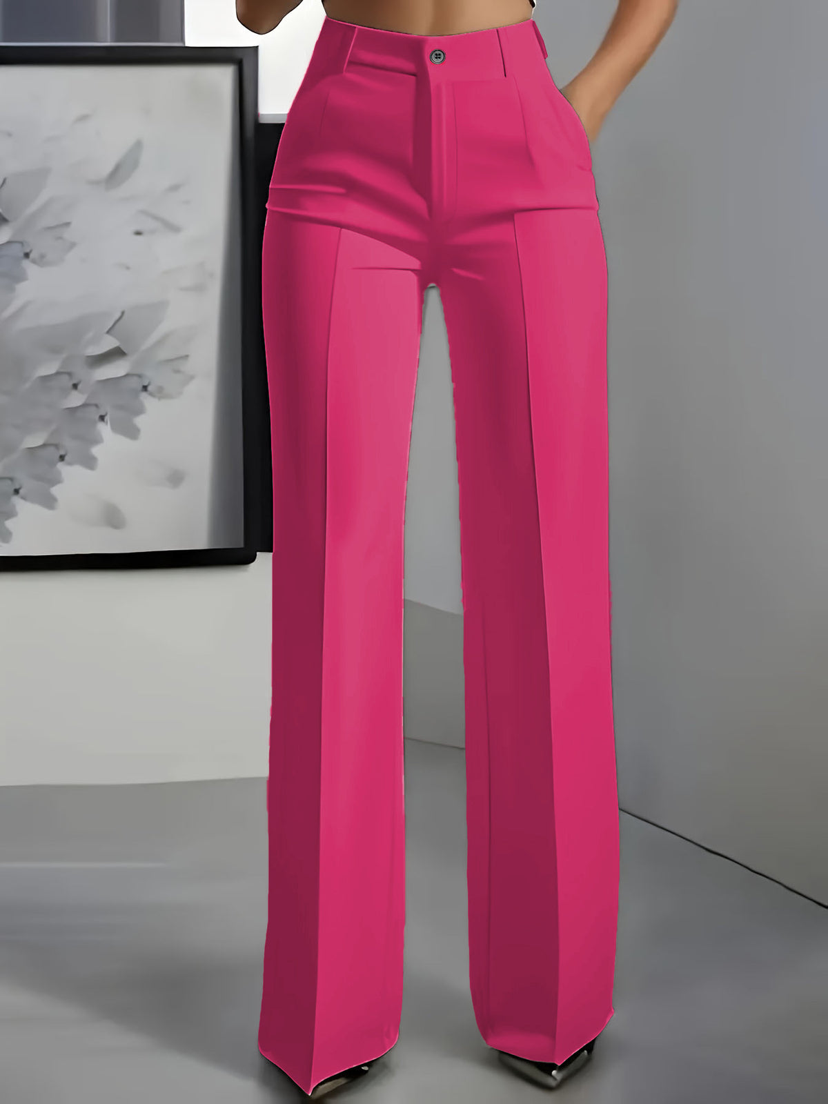High-waisted Draping Straight-leg Minimalist Suit Trousers by Ricaloux