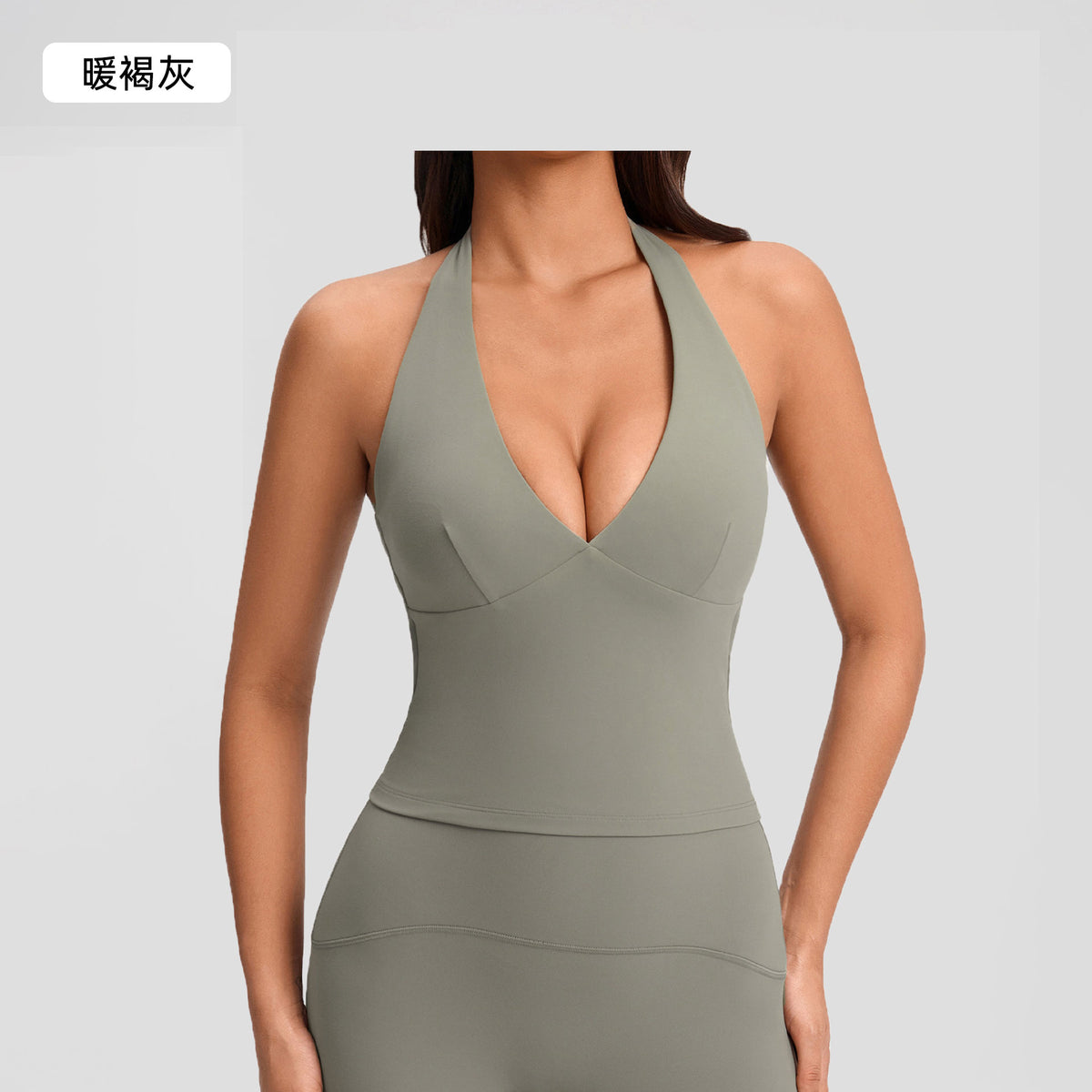 European And American Women's Halter Vest, Fashionably Sexy Deep V-neck, Stretch Slim-fit, Backless Yoga Sports Bra by Ricaloux
