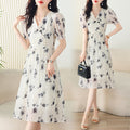 Elegant Chiffon Dress With A Fitted Waist For Women by Ricaloux