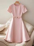 Womens Elegant Waist-cinching Casual Dress by Ricaloux