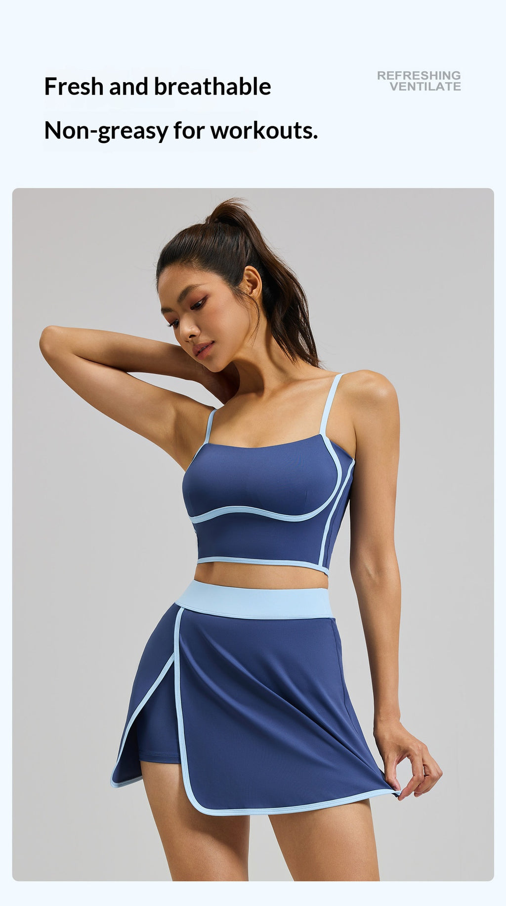 Summer Linear Sports Outfit, Anti-Chafing Activewear For Outdoor Running, Fitness And Yoga by Ricaloux