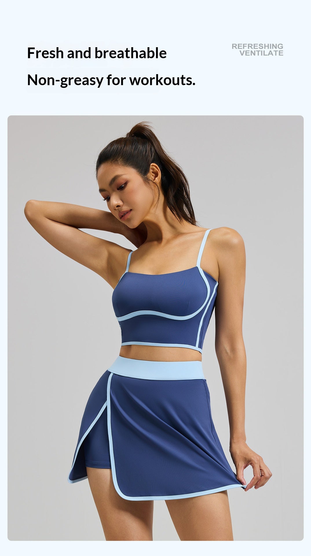 Summer Linear Sports Outfit, Anti-Chafing Activewear For Outdoor Running, Fitness And Yoga by Ricaloux