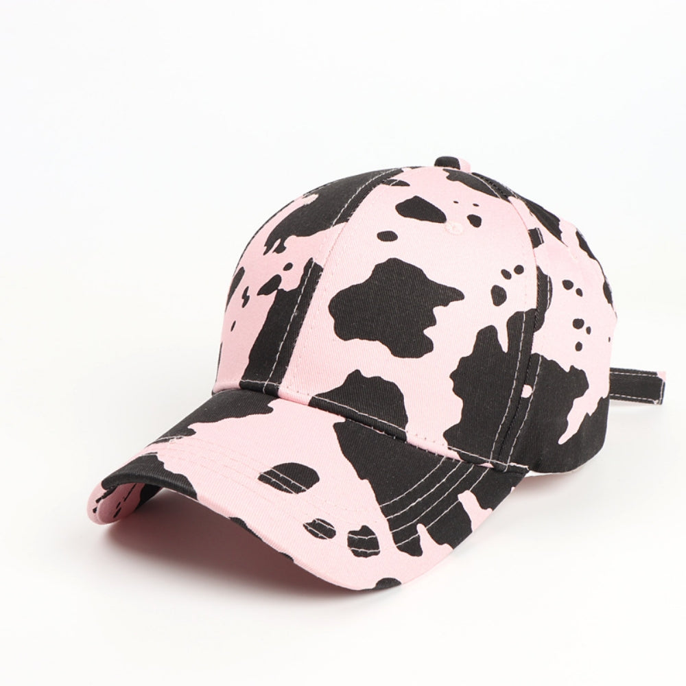 Cow Pattern Glossy Board Print Adjustable Simple And Versatile Style Peaked Cap Suitable For Outings, Entertainment And Shopping by Ricaloux