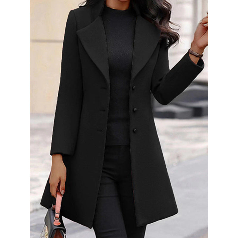 Women's Winter Wool Coat - Classic Warm Long Overcoat for Cold Weather by Ricaloux
