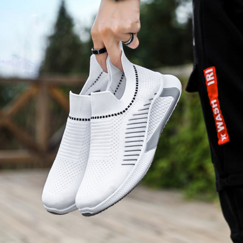 Fashion Mesh Sock Shoes With Striped Design Men Outdoor Breathable Slip-on Sneakers Csuale Lightweight Running Sports Shoes – Premium 4 | RICALOUX