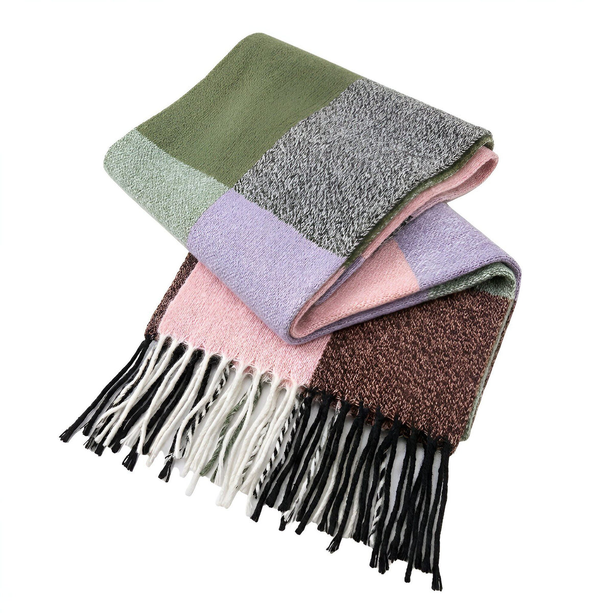British-style Mens And Womens Couple Tassel Scarf With Large Plaid Pattern – Premium 0 | RICALOUX