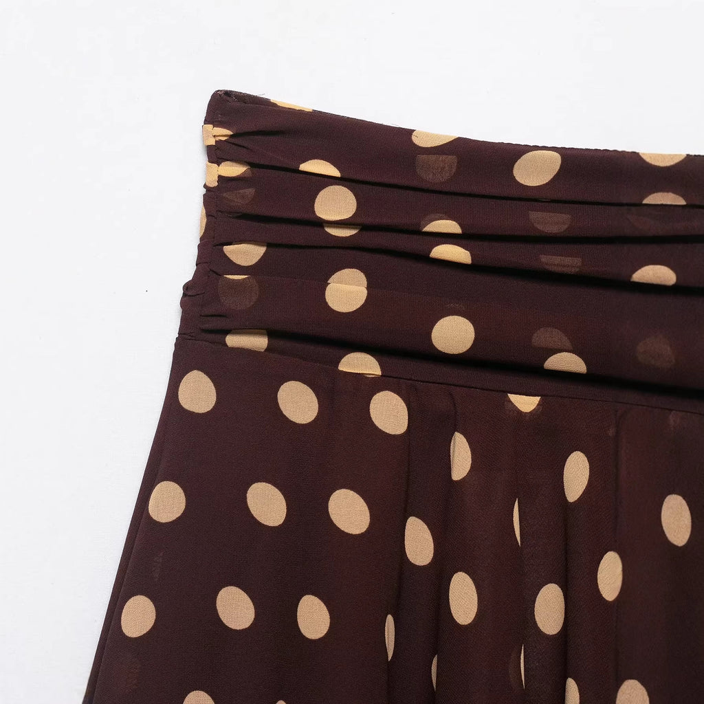 Fashionable Polka-Dot Asymmetric Skirt by Ricaloux