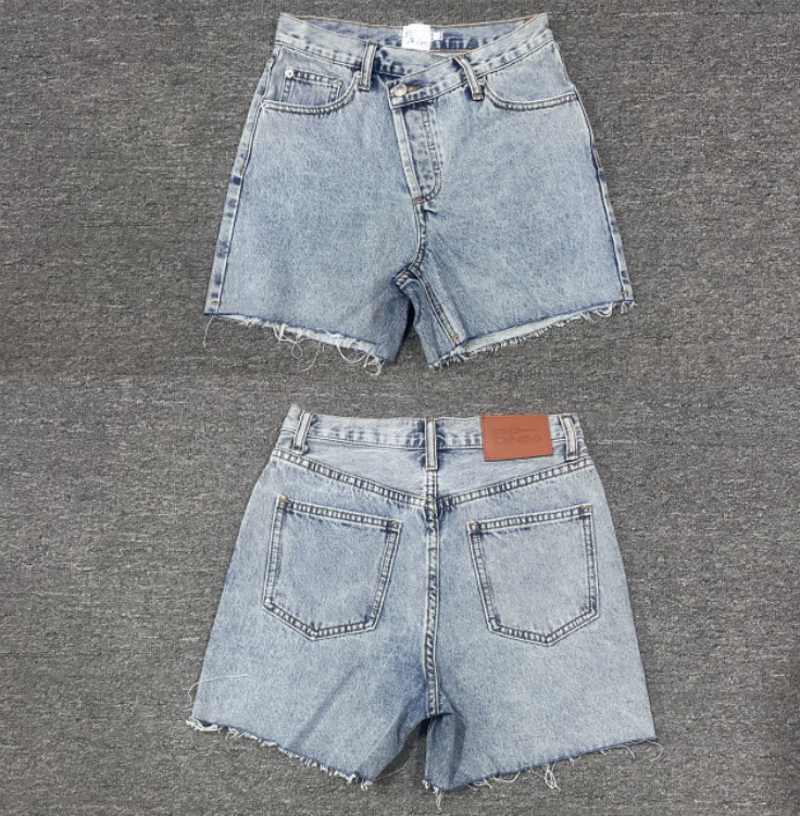 High-quality Slanted-button Placket Design Straight-leg No-stretch Shorts by Ricaloux