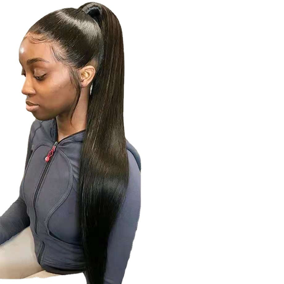 Mid-length Straight Hair Hand-woven Front Lace Synthetic Wigs by Ricaloux