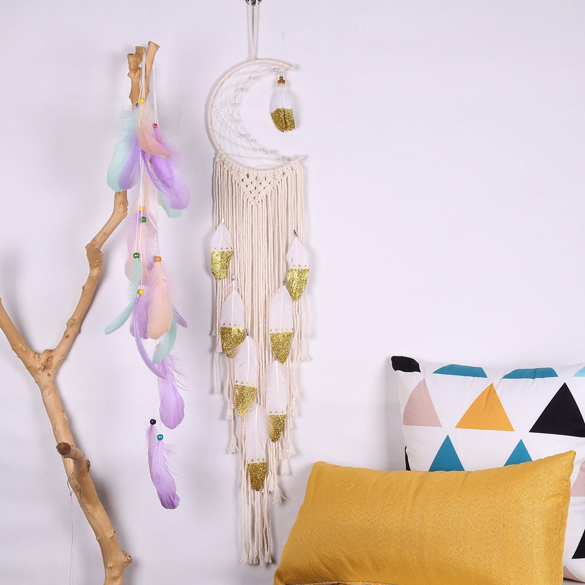 Crescent Dream Catcher Home Decor Gold - RICALOUX