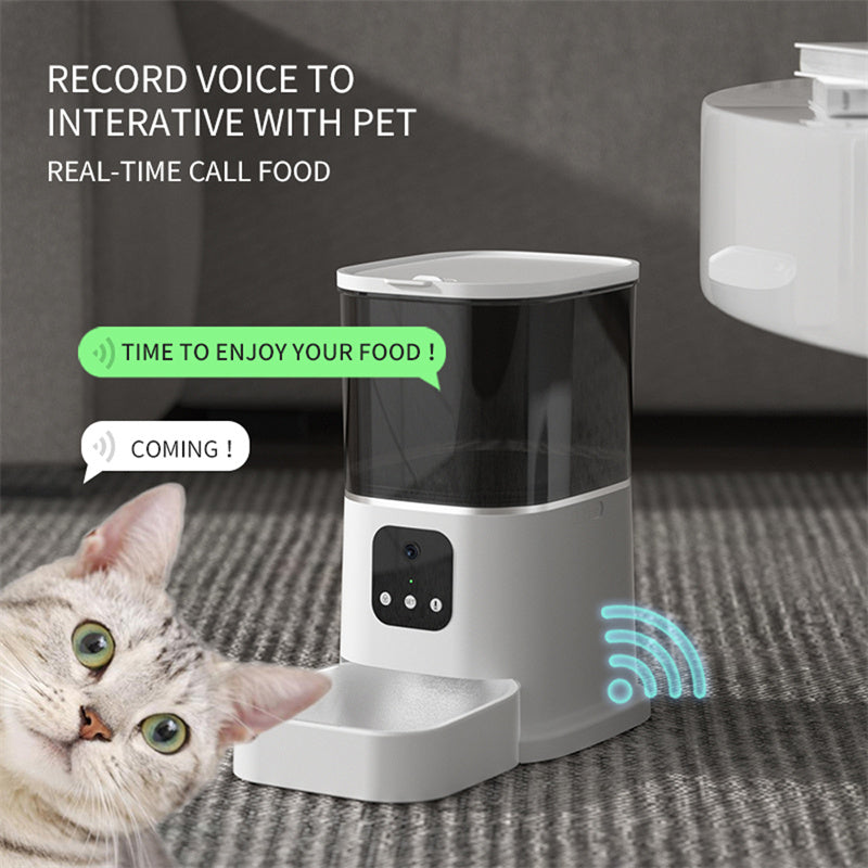Pet Automatic Feeder Large Capacity Smart Voice Recorder APP Control Timer Feeding Cat Dog Food Dispenser With WiFi Pet Bo by Ricaloux