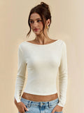 Womens Long-sleeve Top With A Large Round Neckline – Premium 0 | RICALOUX