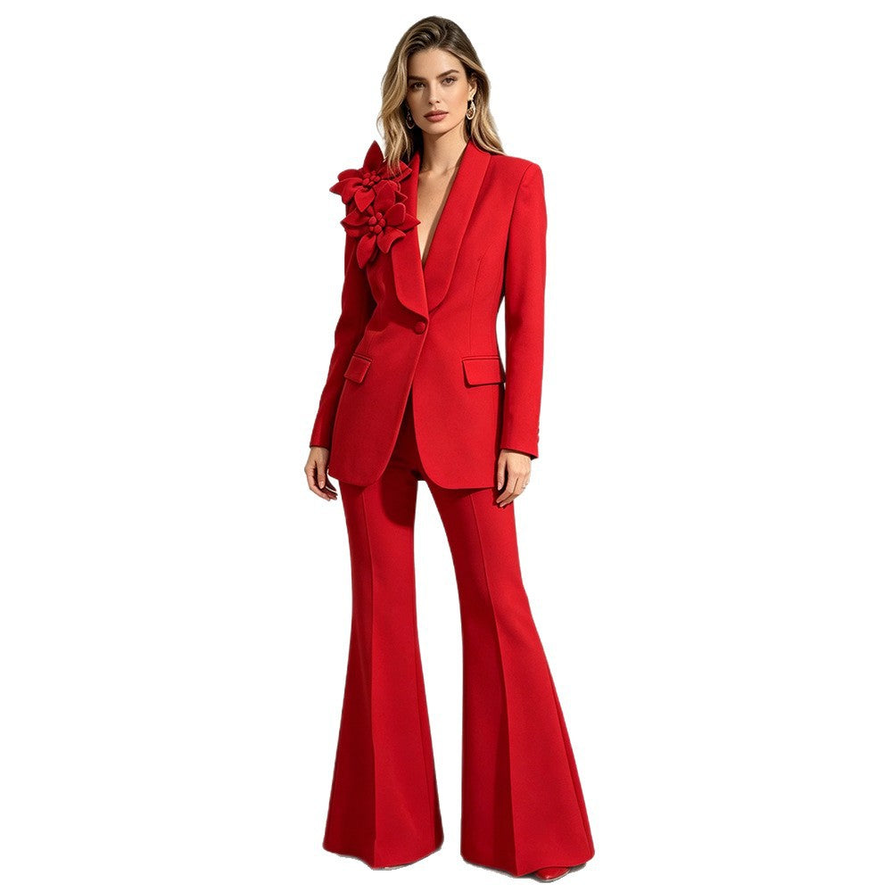 Women's Solid Color Flower Loose Suit Set – Premium 0 | RICALOUX