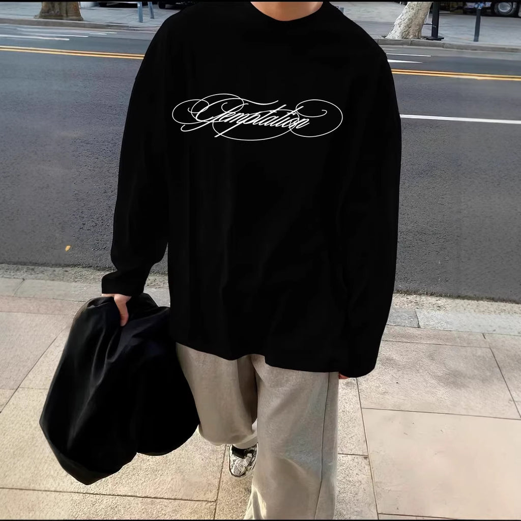 American-style Trendy Long-sleeve T-shirt Unisex Fallwinter Printed Top – Premium 0 | RICALOUX