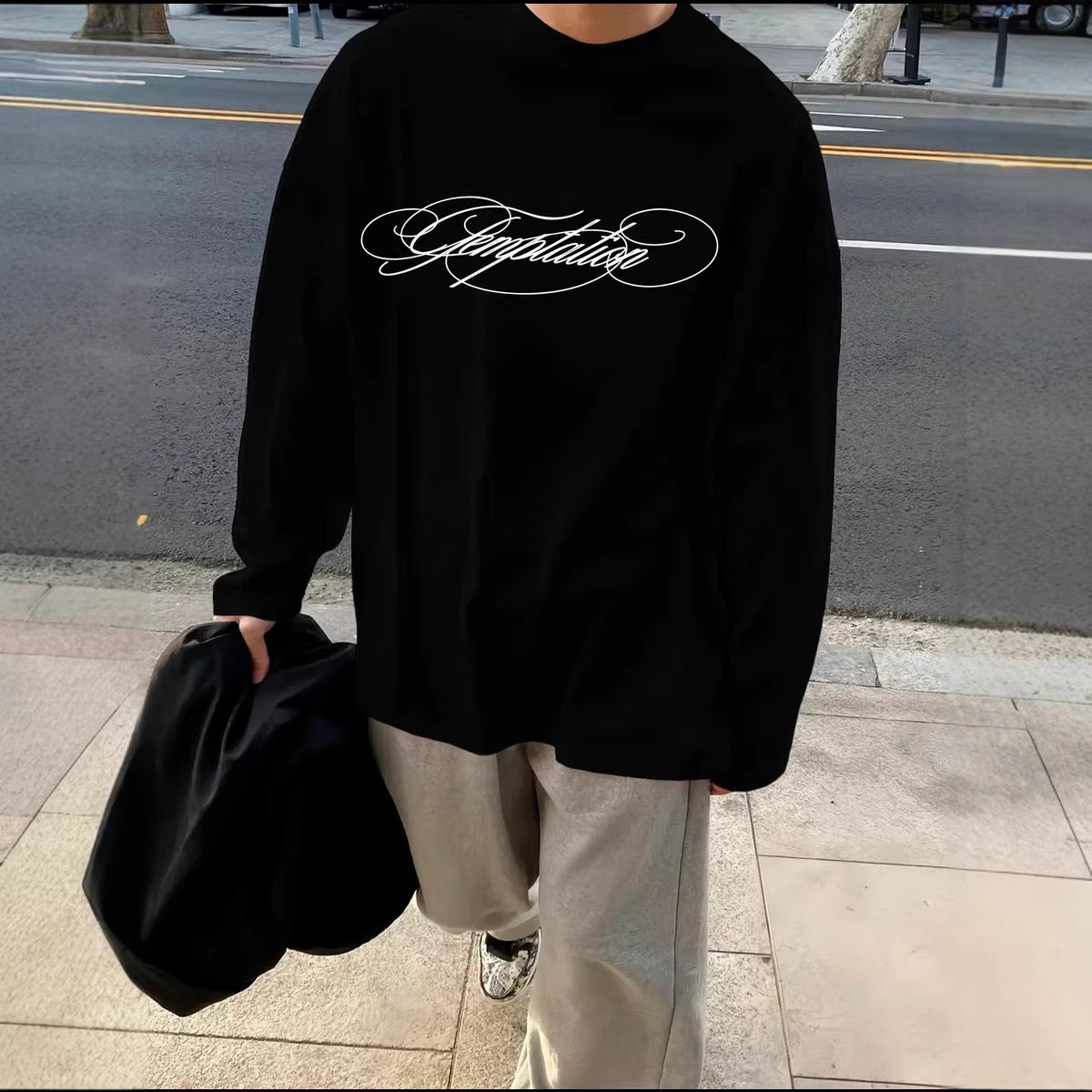 American-style Trendy Long-sleeve T-shirt Unisex Fallwinter Printed Top – Premium 0 | RICALOUX