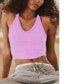 Jacquard Yoga Tank Top, Racerback Sports Bra With Padded Cups, Side Breast Support, V-Neck Sports Brassiere by Ricaloux