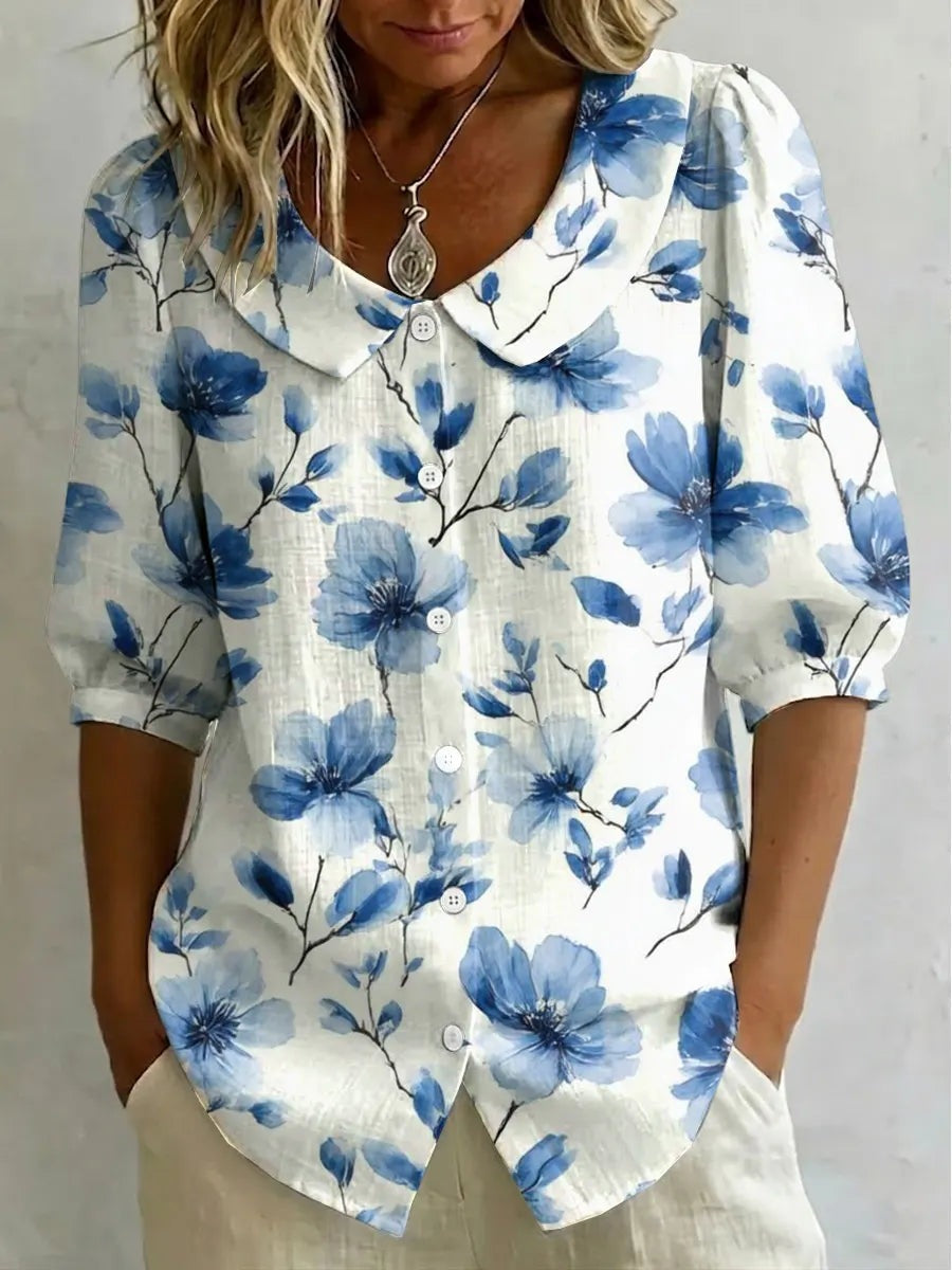 Womens Casual Fashion Printed Short-sleeve Top by Ricaloux