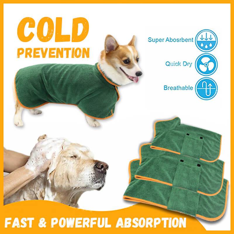 Absorbent Pet Bathrobe With Waist-wrapped Microfiber by Ricaloux