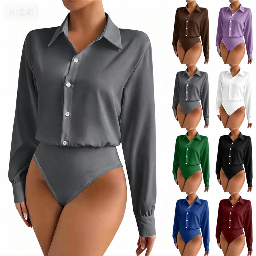 Womens Casual Long-sleeve Cardigan-button-up Shirt Top by Ricaloux