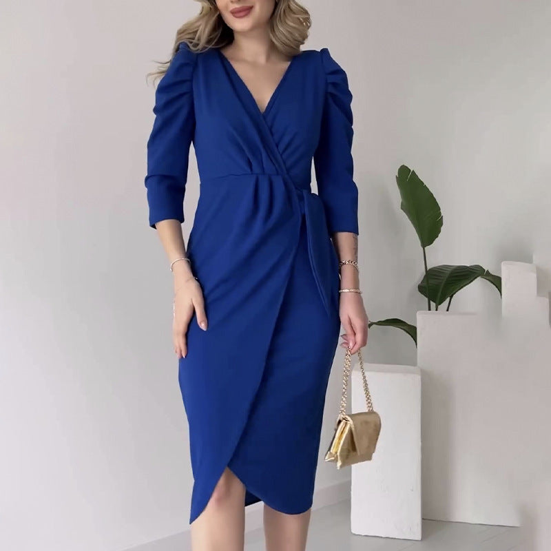 Figure-flattering Lotus-leaf Hem Midi Dress – Premium 0 | RICALOUX