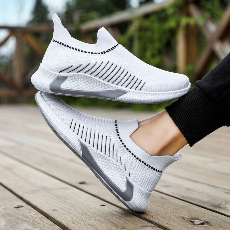 Fashion Mesh Sock Shoes With Striped Design Men Outdoor Breathable Slip-on Sneakers Csuale Lightweight Running Sports Shoes – Premium 4 | RICALOUX
