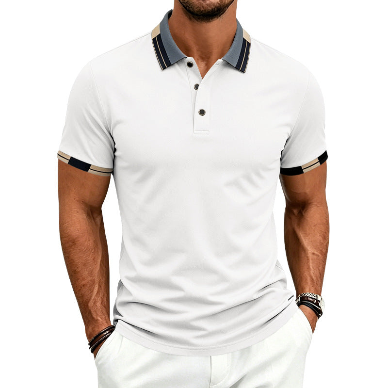Mens Three-button Short-sleeve Top by Ricaloux