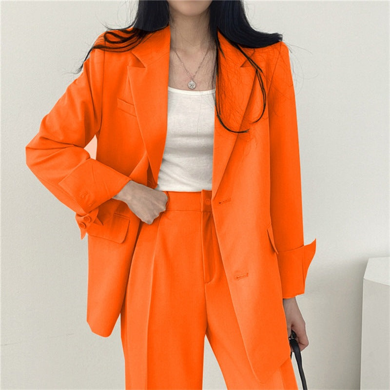 Womens Solid-color Loose-fitting Korean-style Versatile Blazer by Ricaloux