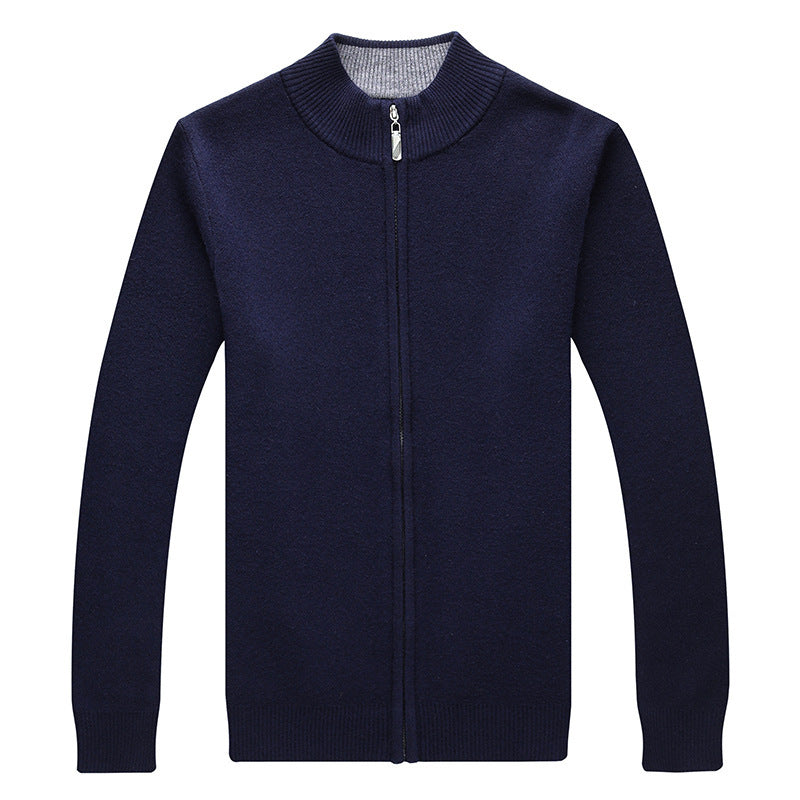 Mens Thickened Warm Solid-color Sweater by Ricaloux