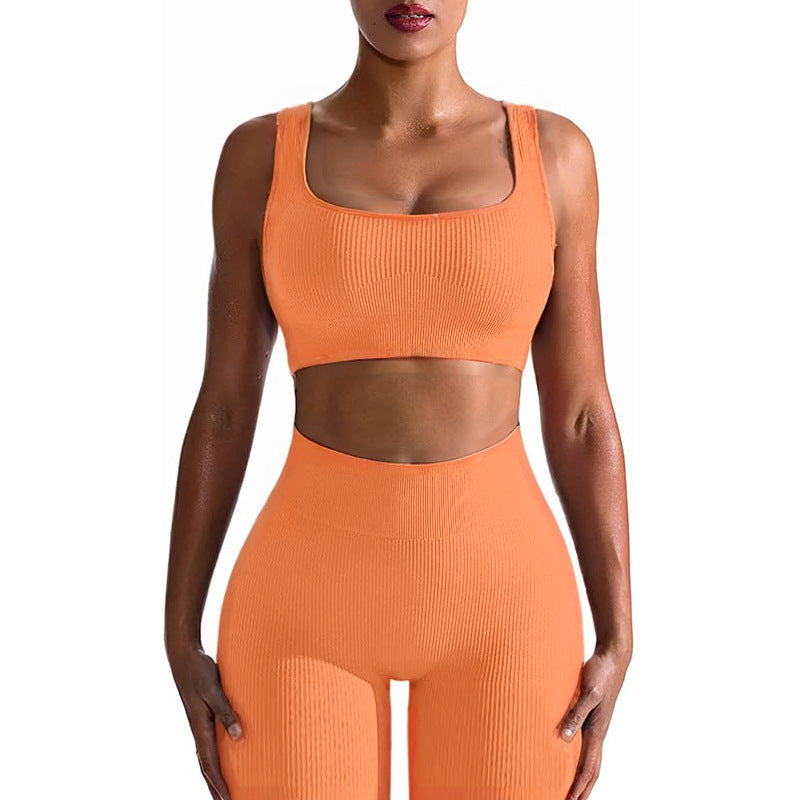 Seamless Yoga Training Threaded High-Elastic Fabric Outdoor Running Fitness Set For Women – Premium 0 | RICALOUX