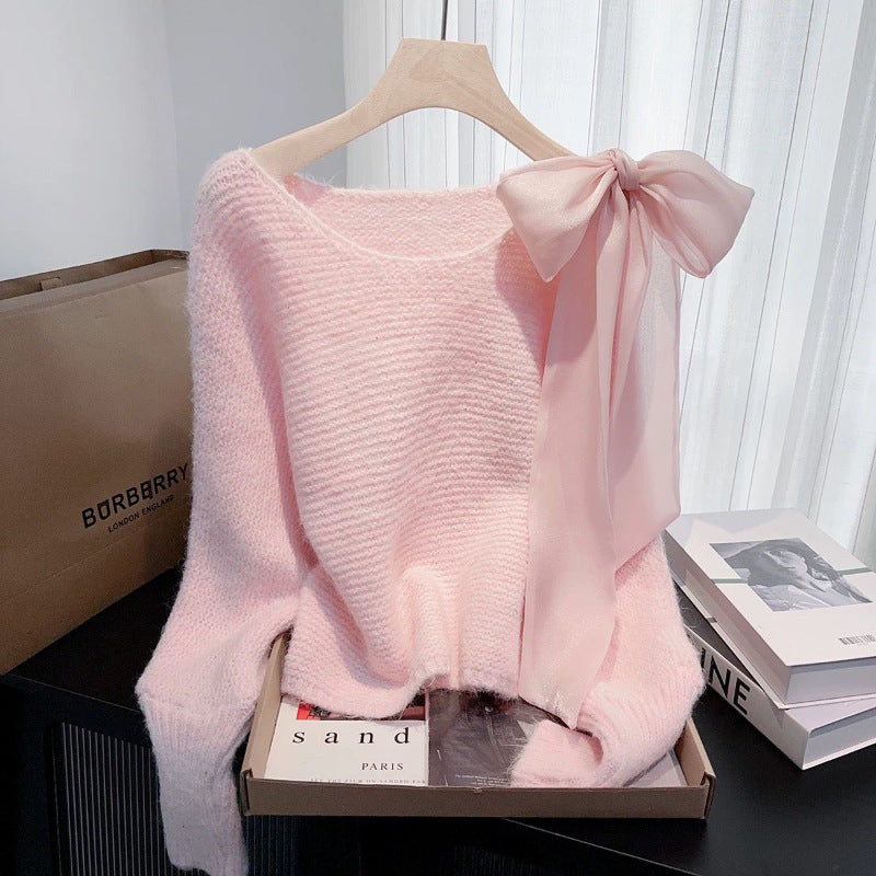 Knitted Sweater Loose-fitting Pullover Laid-back Top by Ricaloux