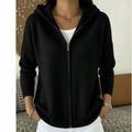 Zip-up Knitted Hooded Sweater Cardigan Coat by Ricaloux