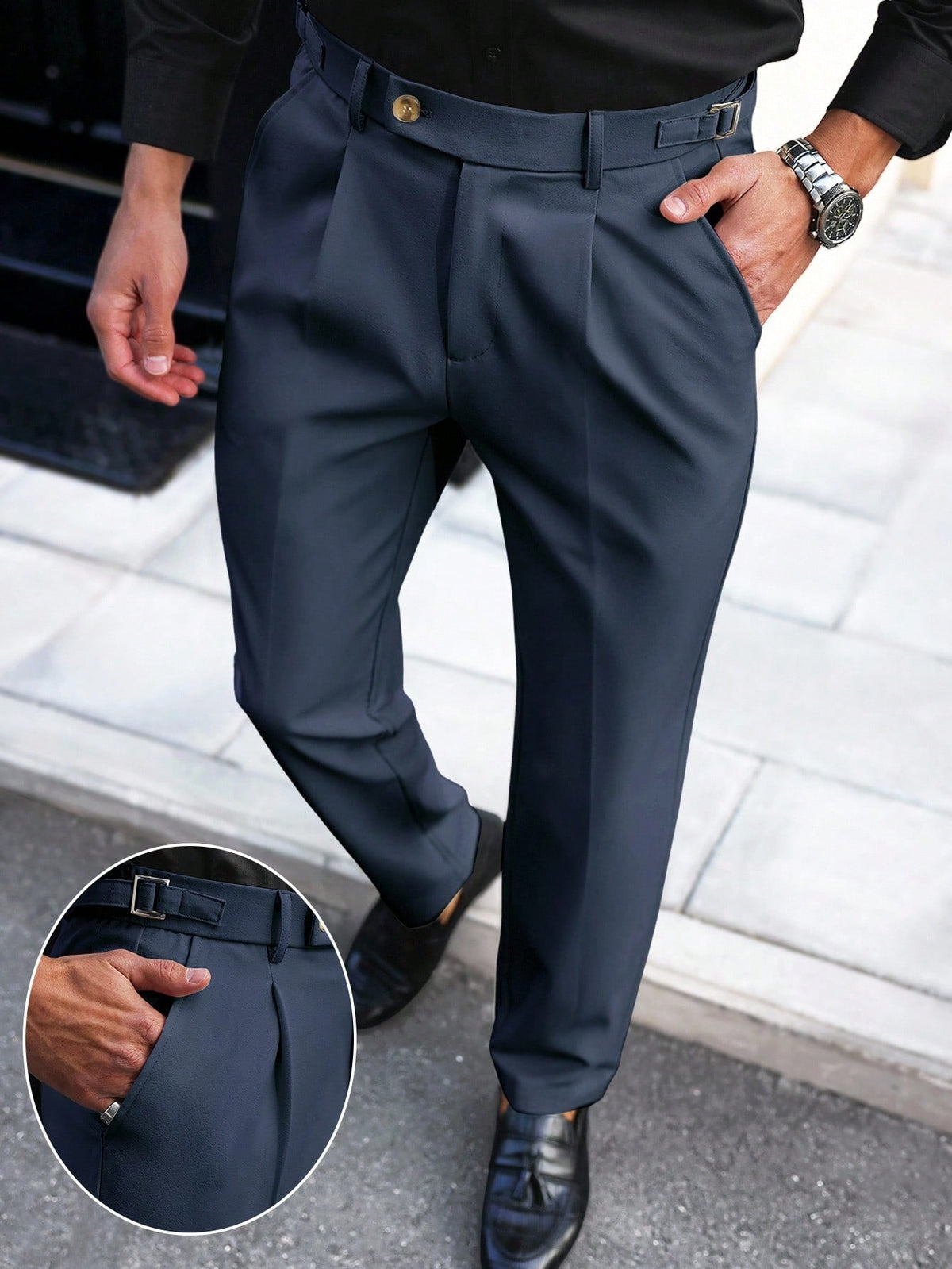Mens American-style Straight-leg Business-casual Trousers by Ricaloux