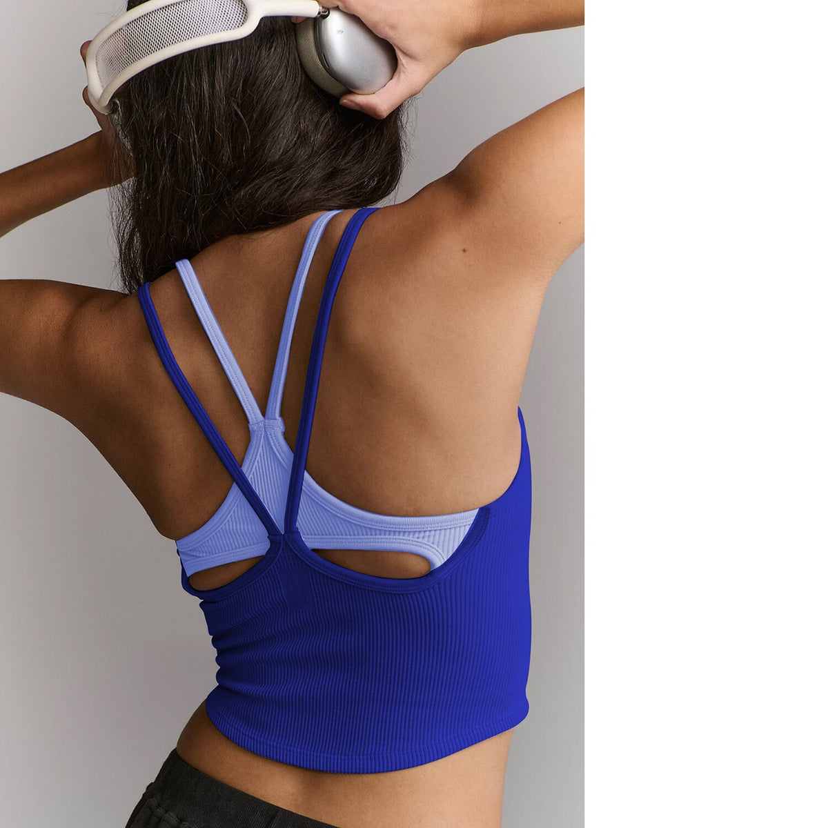 Women's Sleeveless Fashionable Unique Sports Casual Thin Strap Hollow Back Crop Backless Tank Top With Built-in Bra Pads – Premium 4 | RICALOUX