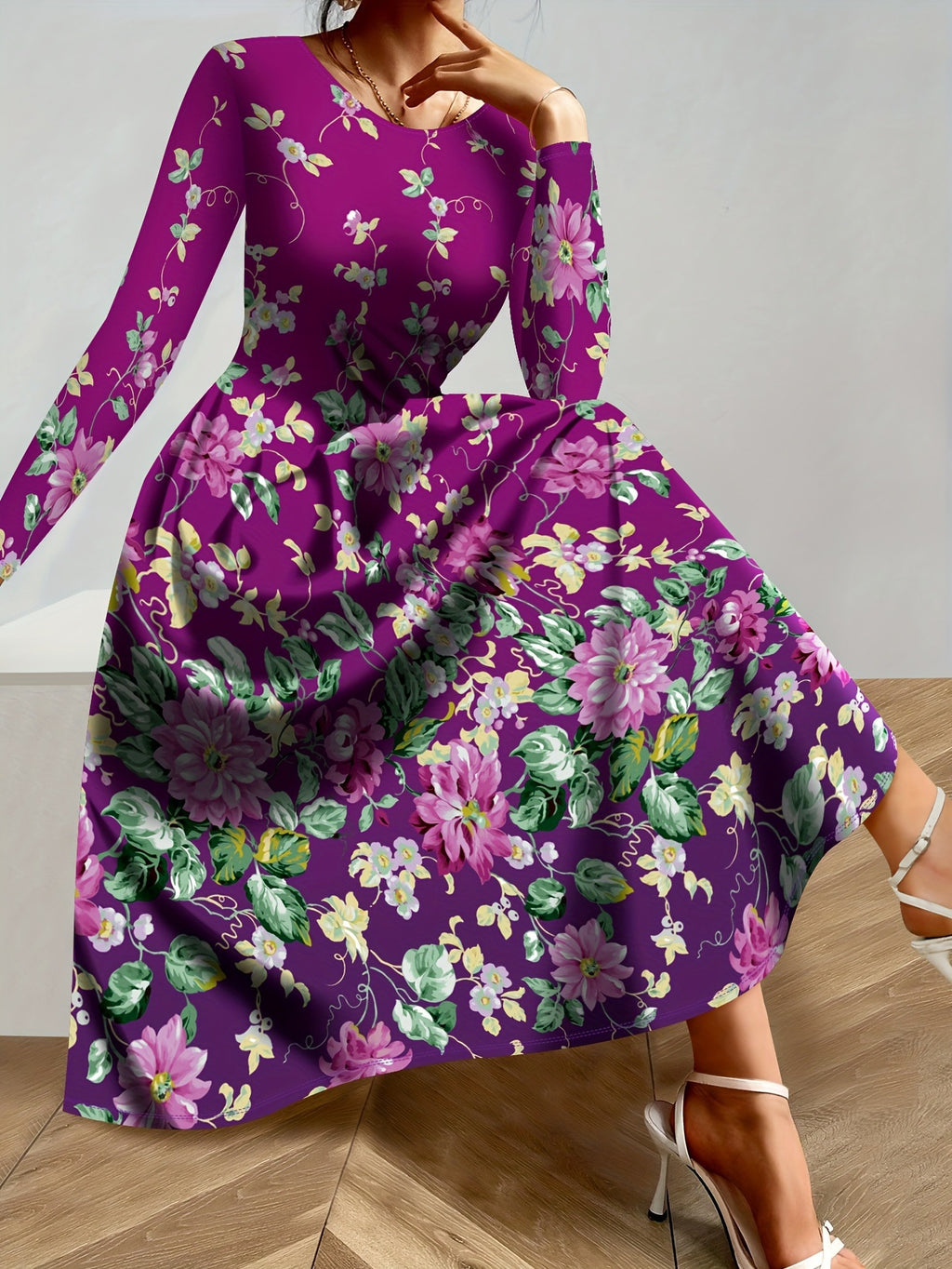 Printed Elegant Long Dress For Parties – Premium 0 | RICALOUX