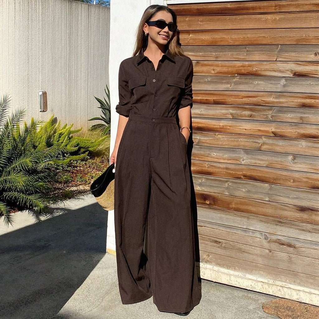 Autumn New Style Workwear-inspired Lapel Jumpsuit For Women – Premium 0 | RICALOUX