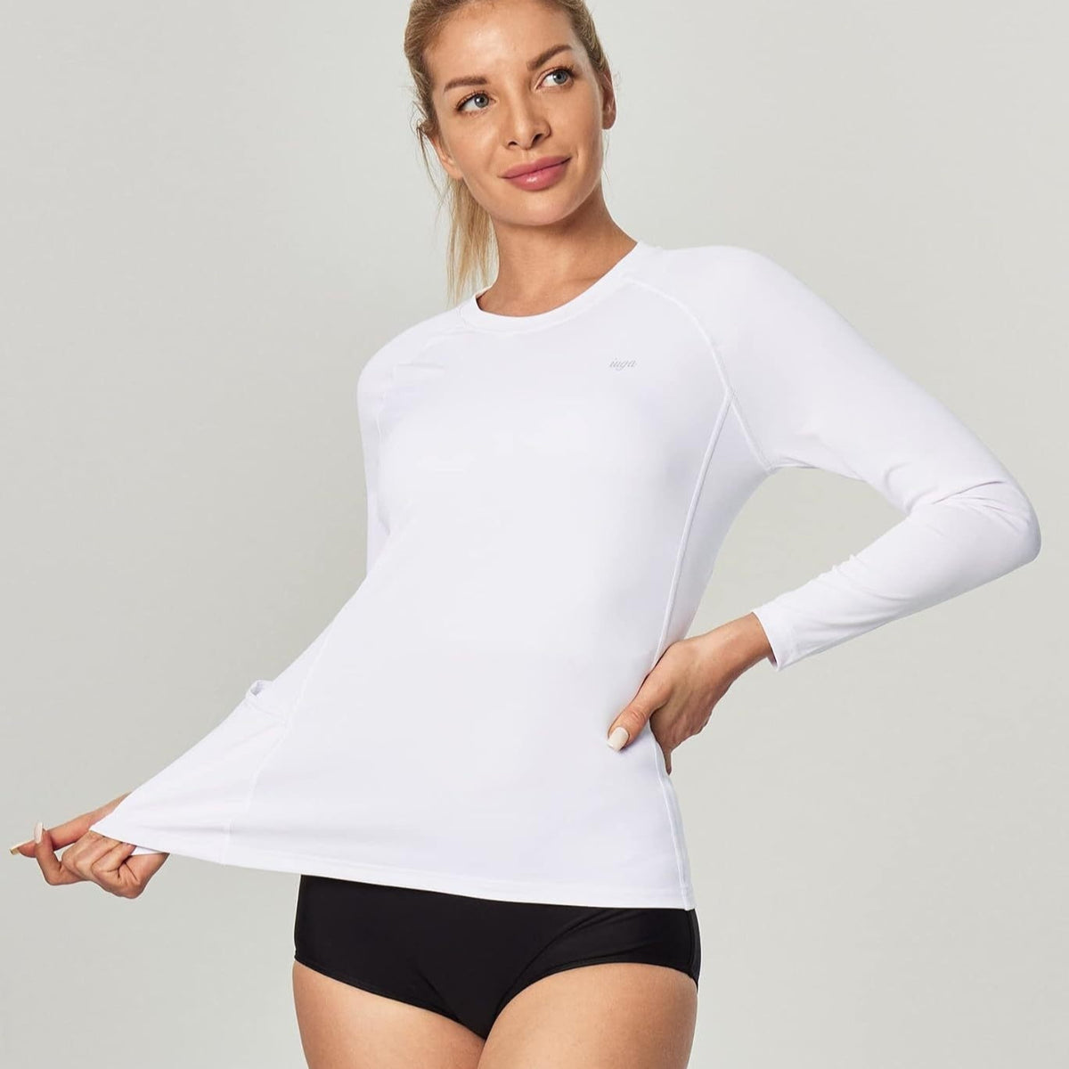 Crew-neck T-shirt Slim-fit Athletic Training Top by Ricaloux