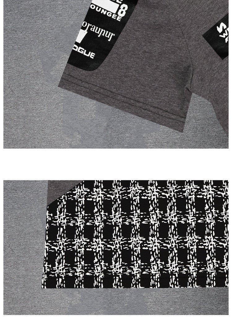 Short Sleeve Sports Summer Handsome Korean Style Boys Trendy Clothing - RICALOUX