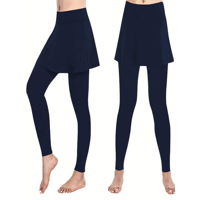 Women's High Waist Skirted Leggings 2 In 1 Flared Skirt Overlay Active Leggings For Yoga & Workout by Ricaloux