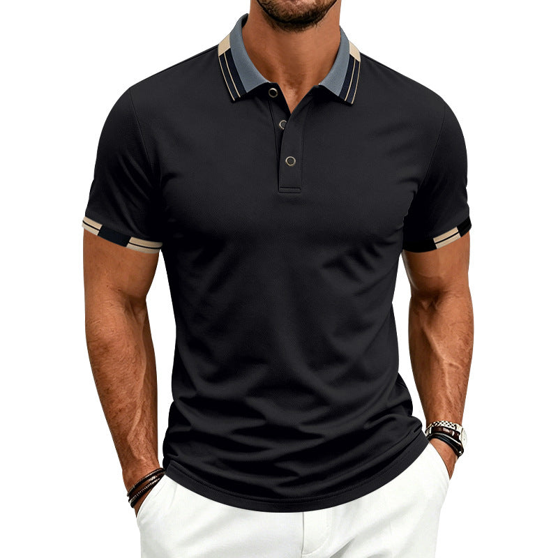 Mens Three-button Short-sleeve Top by Ricaloux