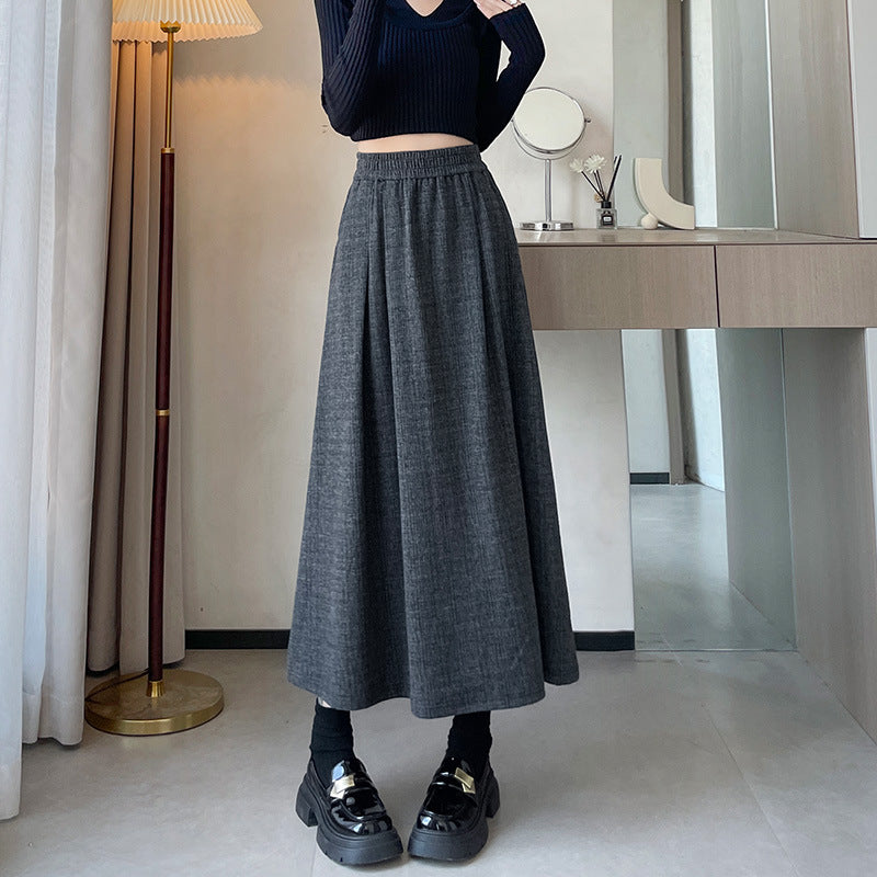 Elastic-waist Skirt Figure-flattering Mid-length Draped Skirt For Plus-size Women – Premium 0 | RICALOUX